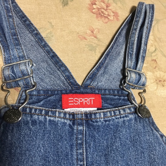 BLUE DENIM JUMPER OVERALLS GIRLS SZ MED 100% COTTON - Picture 4 of 8